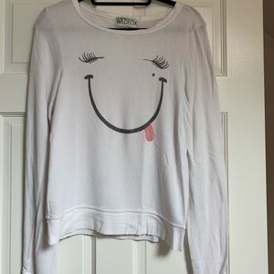 Wildfox Wink Face Baggy Beach Jumper Sweatshirt